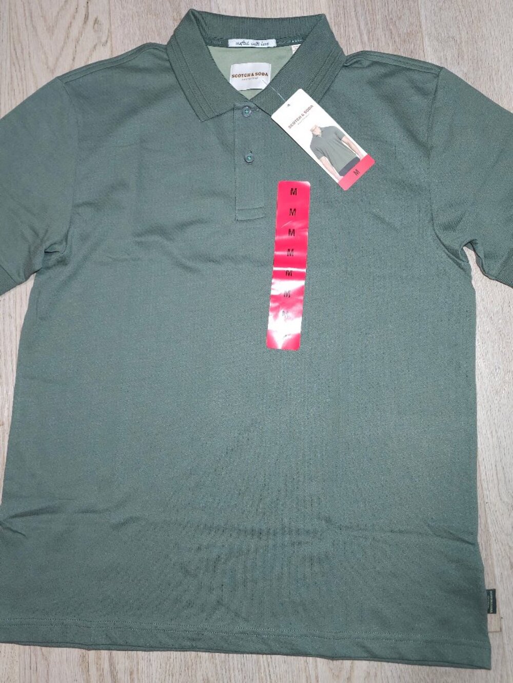 Scotch & Soda Men's Polo Shirt Stretch Regular Fit Color Green Size M